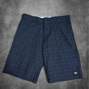 Dickies plaid work shorts grey
